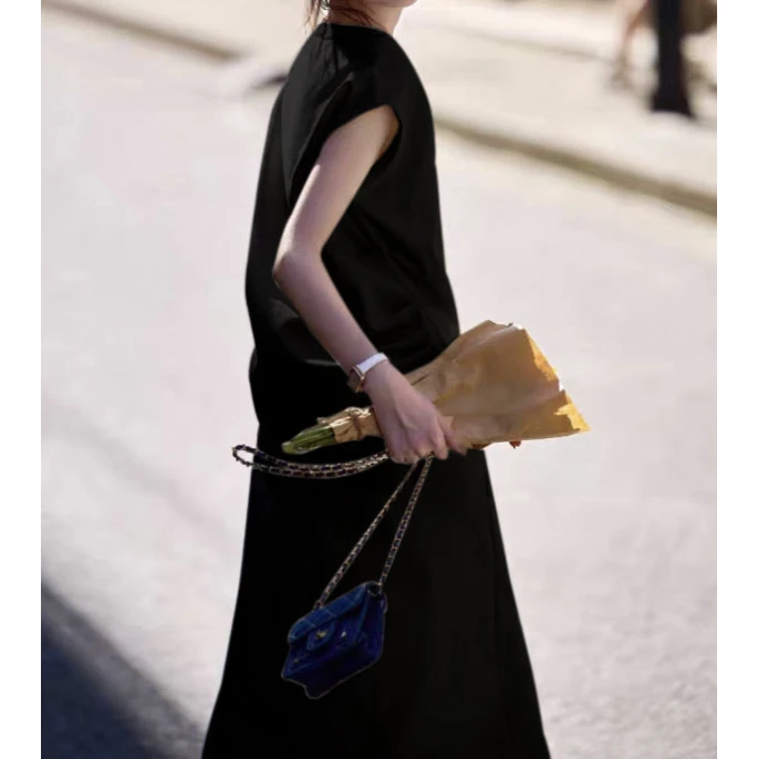 夏季女新款短袖显瘦套装气质简约时尚减龄法式小飞袖套裙