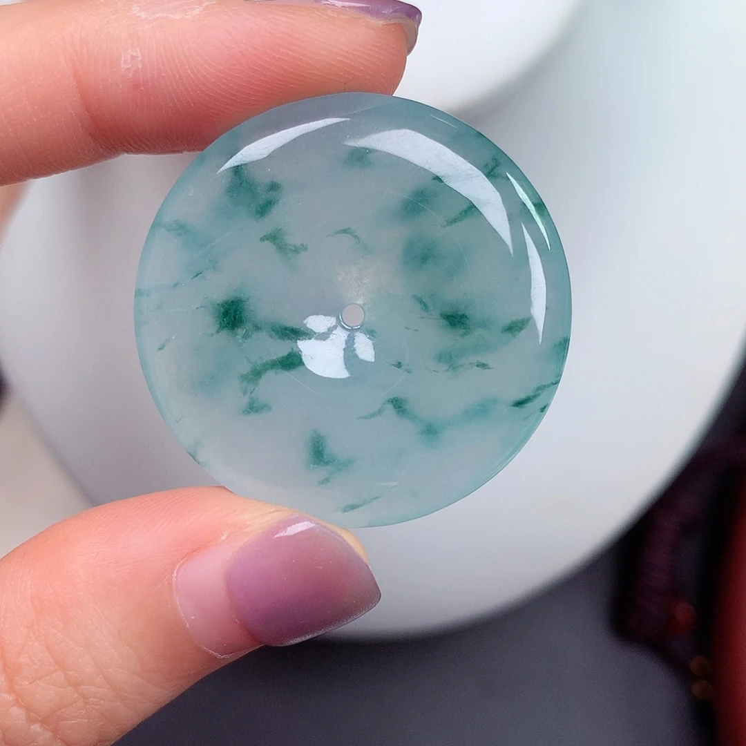 翡翠未镶嵌颈饰32.8-5.5mm 平安扣