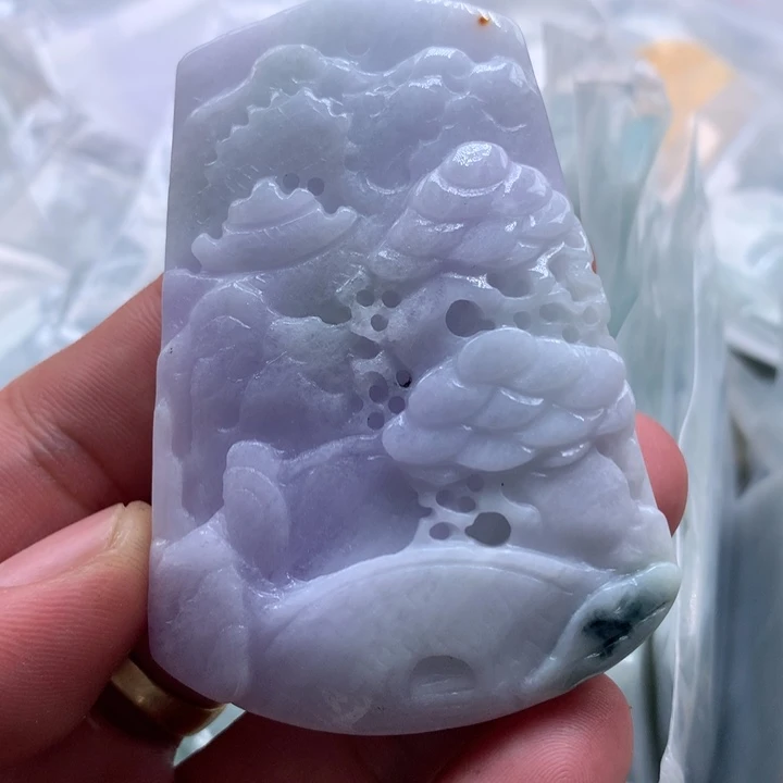 山***界翡翠未镶嵌颈饰保真天然a货翡翠