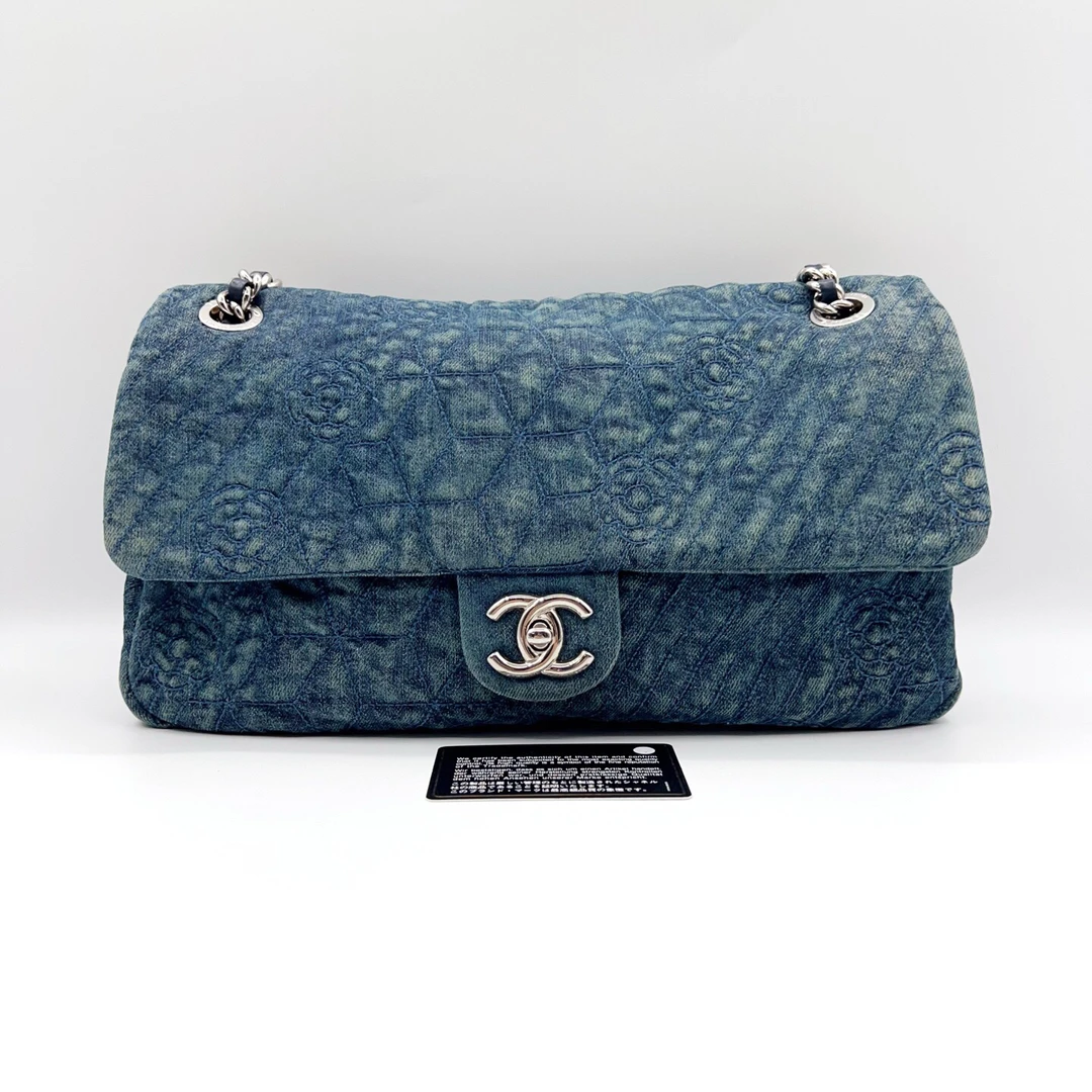 99新 Chanel/香奈儿 限量牛仔山茶花CF链条包 （4084）