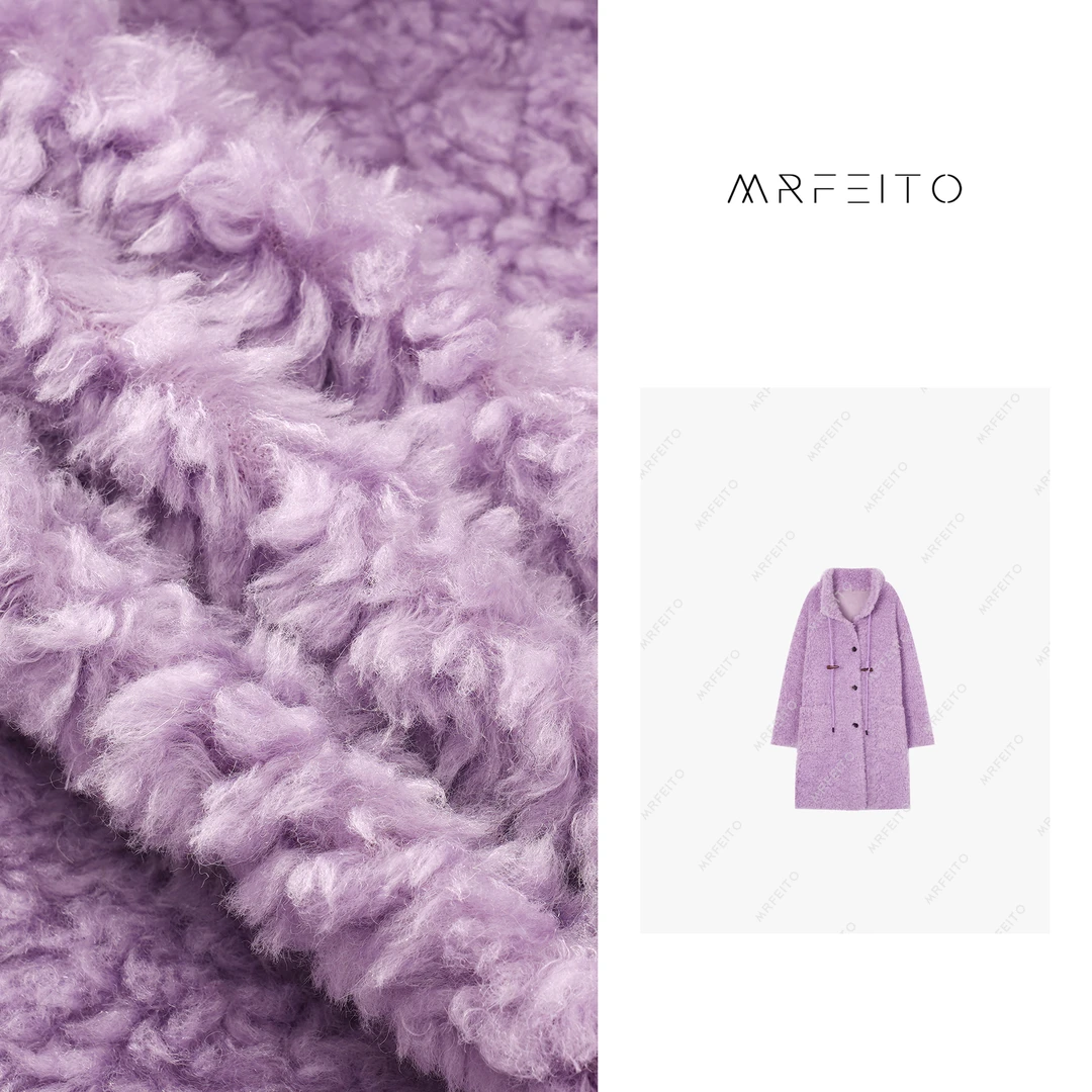 慵懒风圈圈毛口袋中长款休闲外套H58W01Q28762