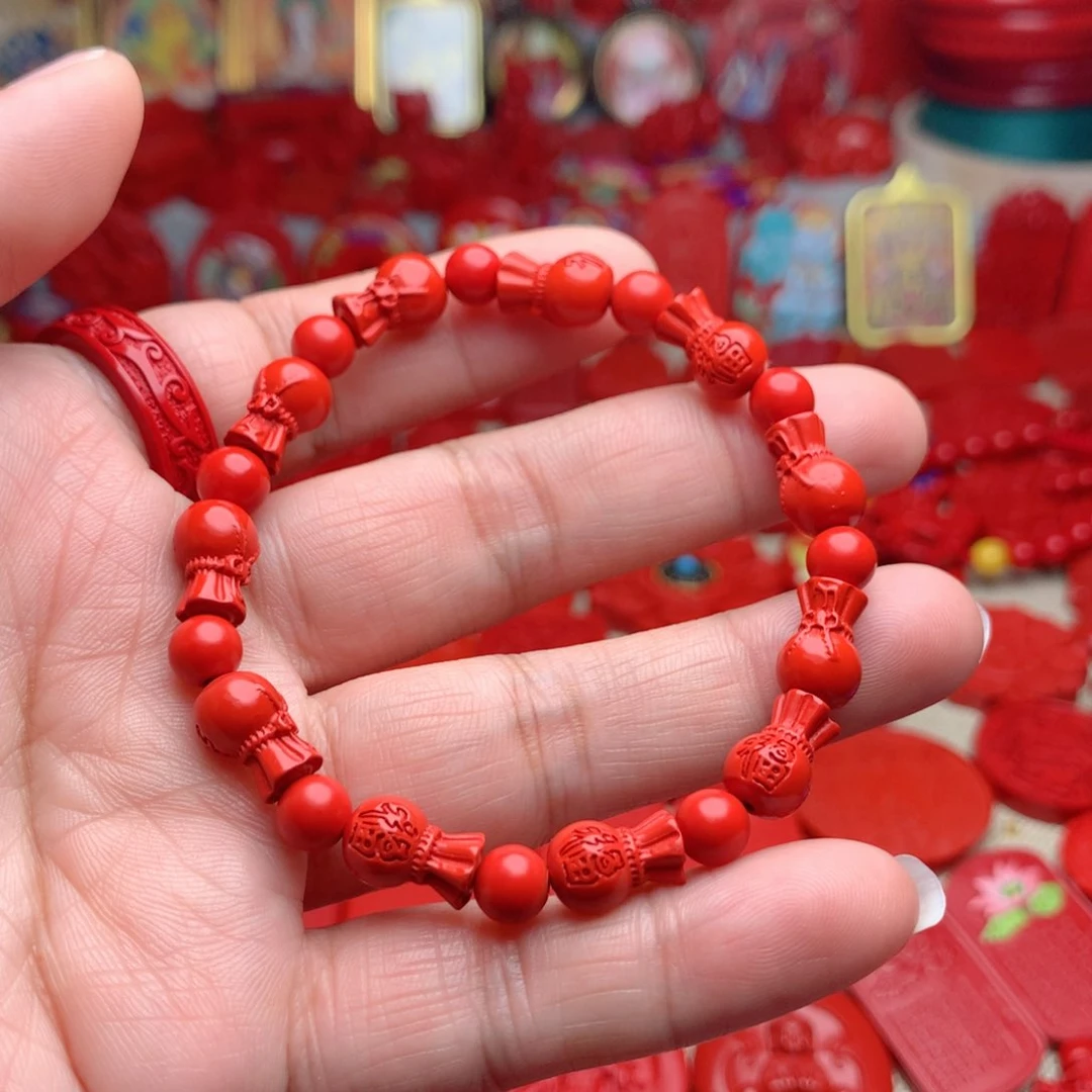 天然辰砂工艺品朱砂福袋手串