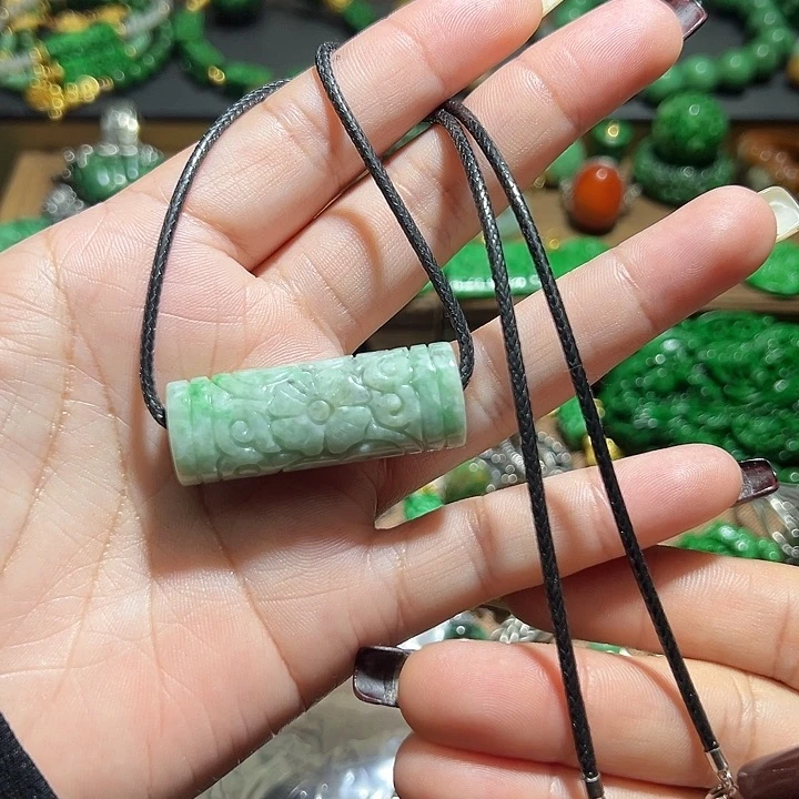 翡翠手串足银镶嵌翡翠单珠
