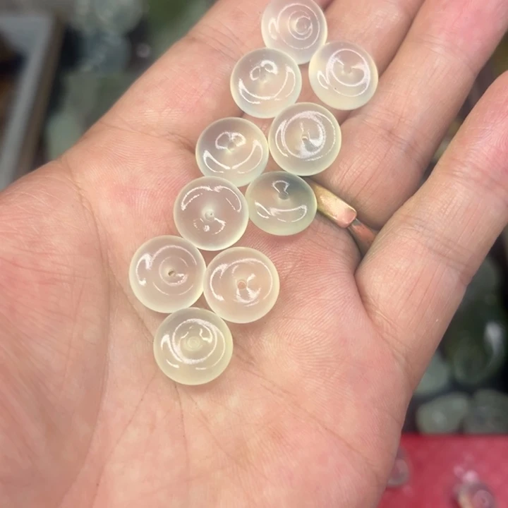 岫玉未镶嵌套链岫玉白冰料