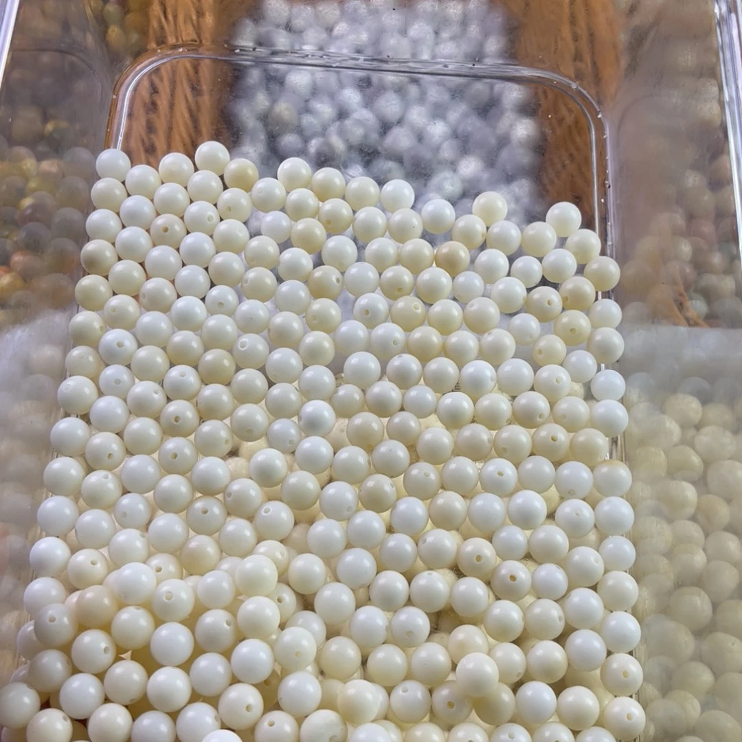 吊坠白玉菩提瑕疵9白玉圆珠160颗