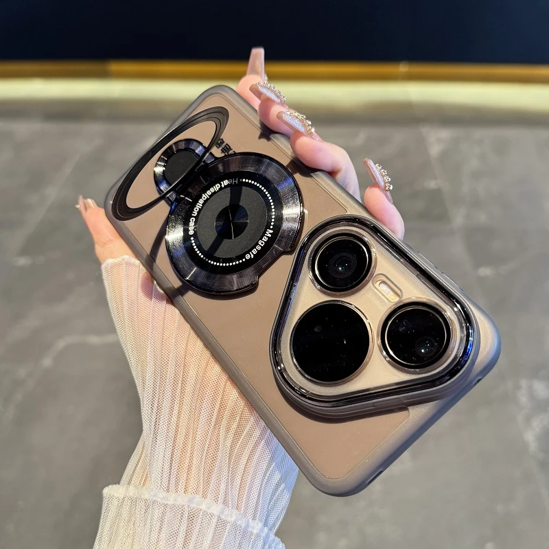 适用于华为pura80手机壳新款透明硅胶80ultra磁吸支架70pro+防摔