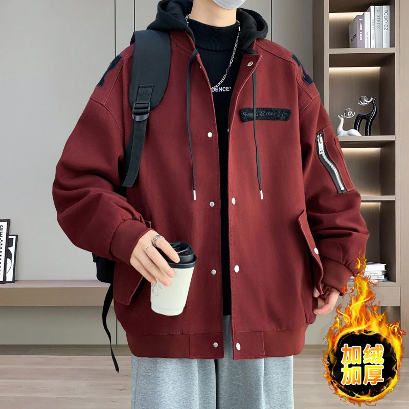 外套秋冬男士夹克加绒加厚2025新款爆款休闲百搭成熟痞帅冬季男装