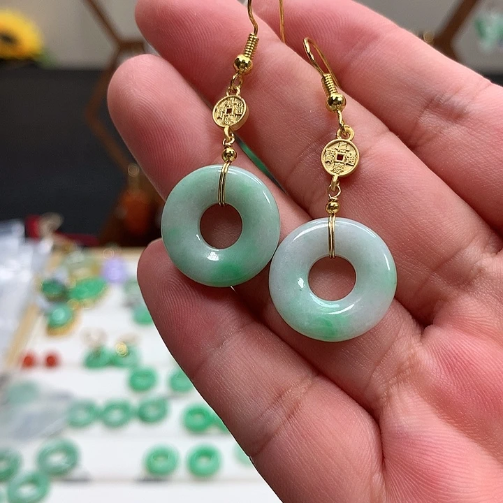 翡翠未镶嵌耳饰天然翡翠