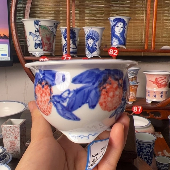 墨奈手绘陶瓷花盆