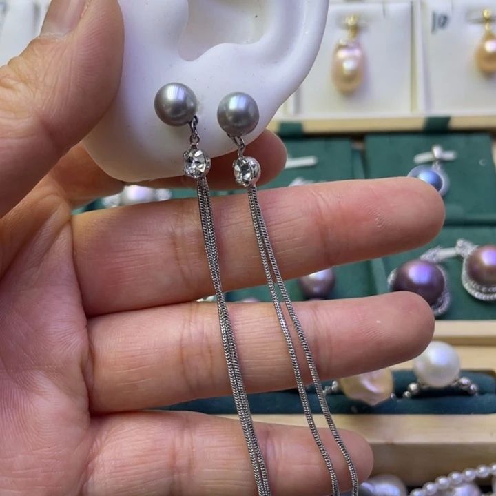 淡水珍珠耳饰合金