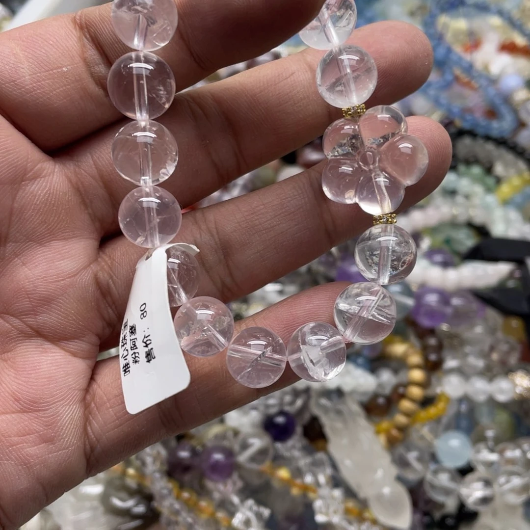 银S925镶嵌手链烟晶