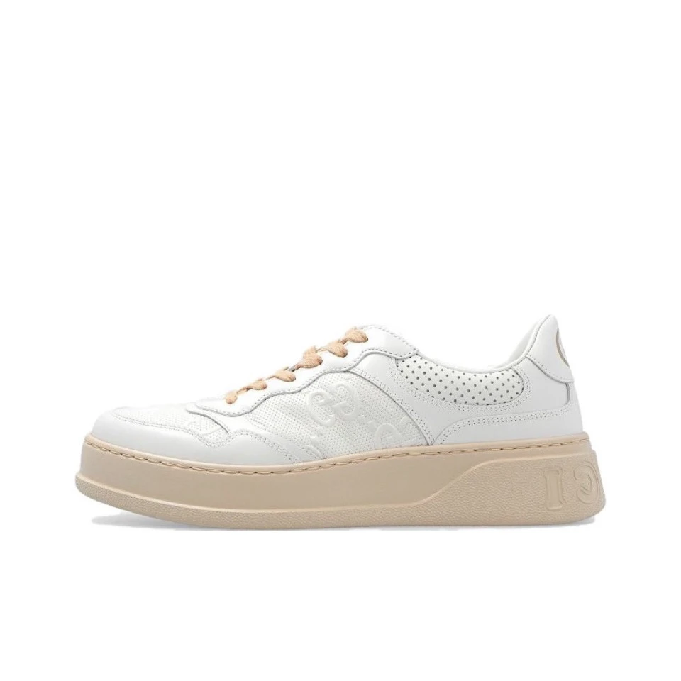 全新未使用 GUCCI/古驰 休闲 时尚饼干鞋 女款 白色