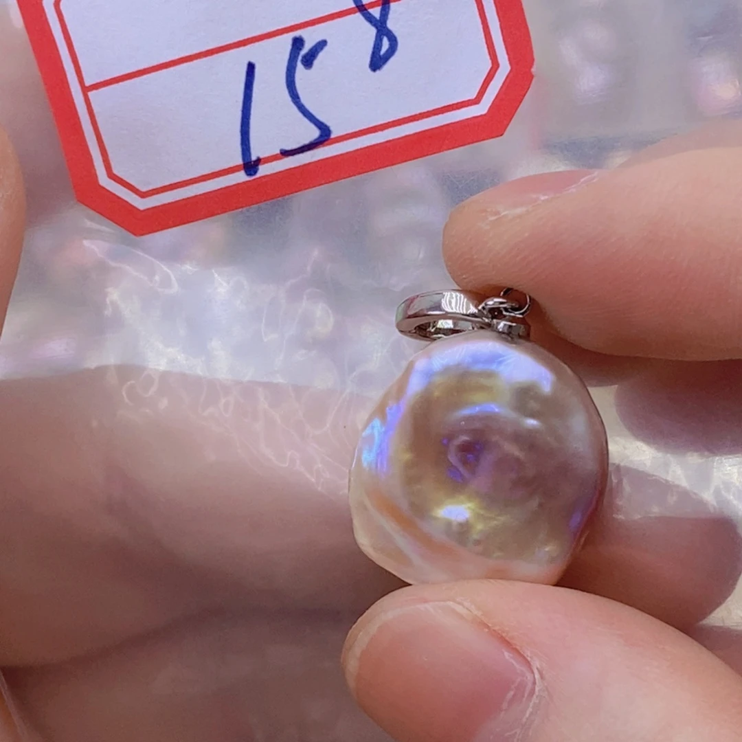 淡水珍珠银S925镶嵌吊坠(赠链)