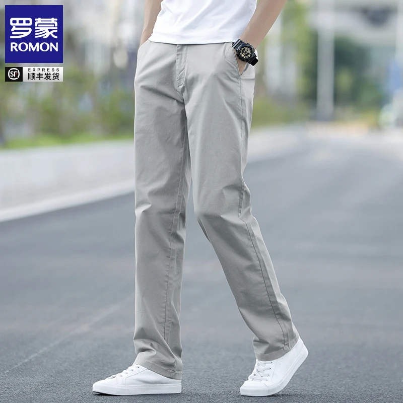 罗蒙男士夏季休闲裤男款爆款2025新款百搭薄款男裤直筒宽松裤子男