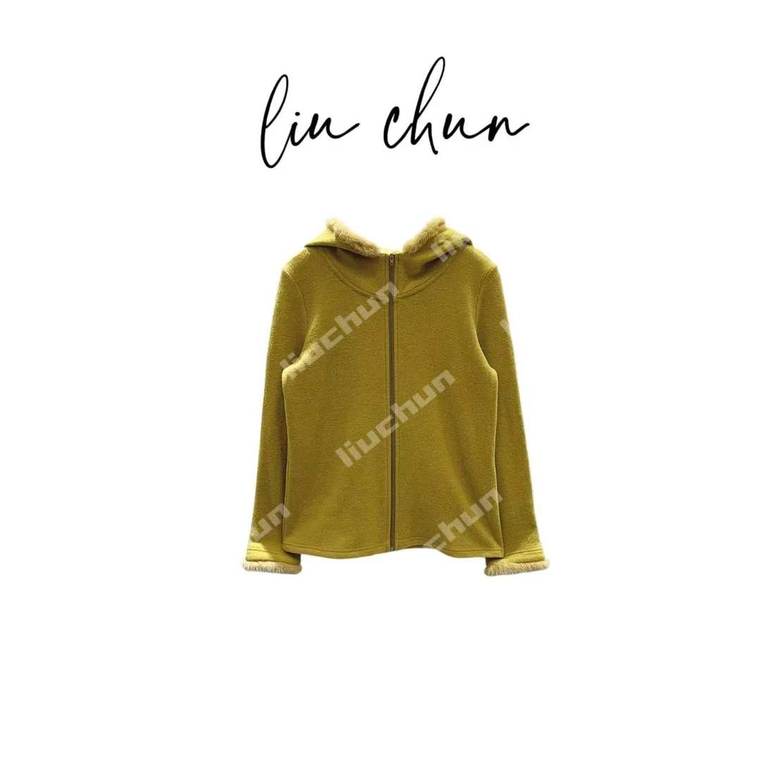 《CHUN》毛边拉链连帽外套