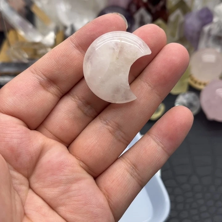 珠宝半成品未镶嵌水晶10 白水晶月亮