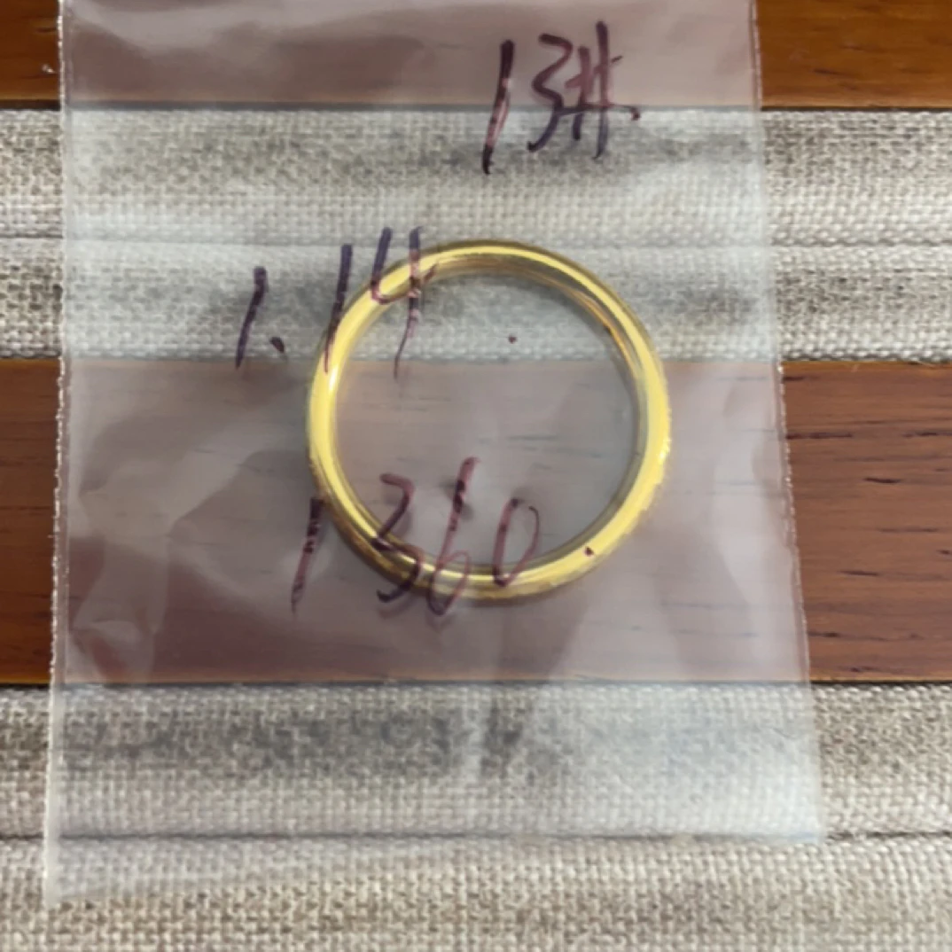 A3克重1.14 13号 圆筒碎冰冰戒指 足金999