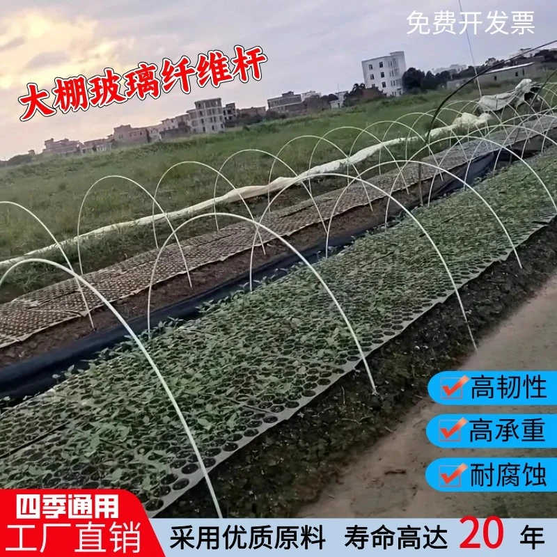 农用拱棚实心玻璃纤维杆菜棚骨架小拱棚育苗棚家用支架防晒防虫网