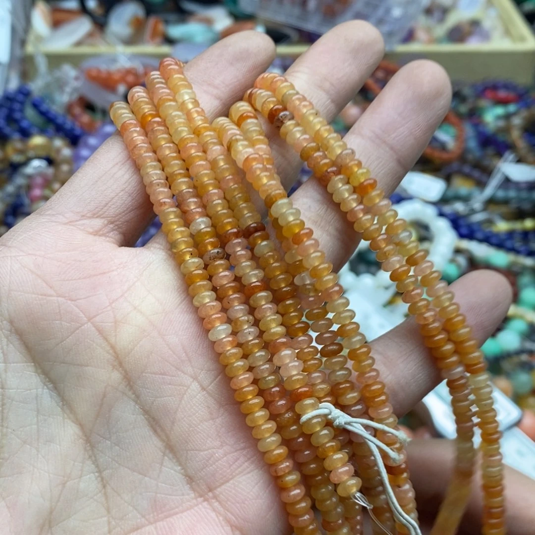 玛瑙/玉髓未镶嵌珠宝半成品一条天然2×4.5红金丝玉隔片