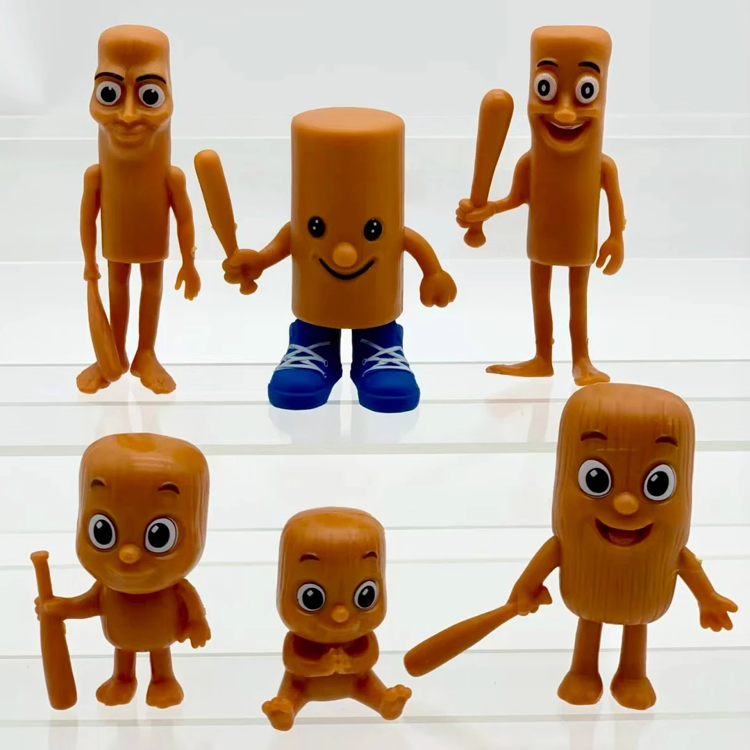 外国山海经通通通手办套装木棍人小时候模型可爱摆件儿童玩具礼物