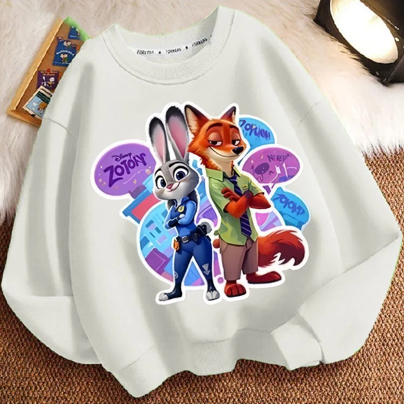 可爱朱迪尼克春秋冬新款大中小男女儿童宽松休闲加厚圆领长袖卫衣