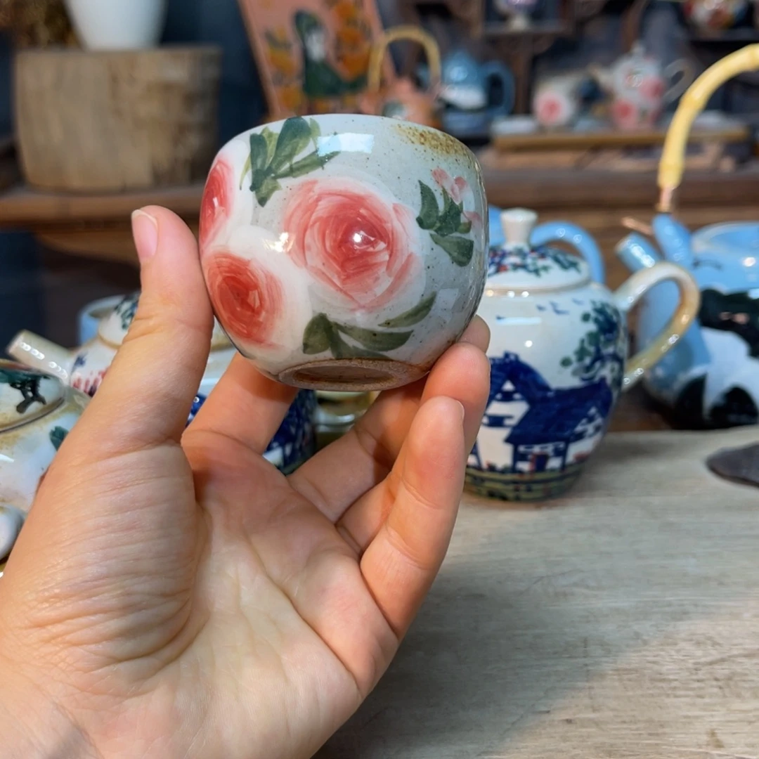 卿***卿壶素浅陶瓷手工手绘
