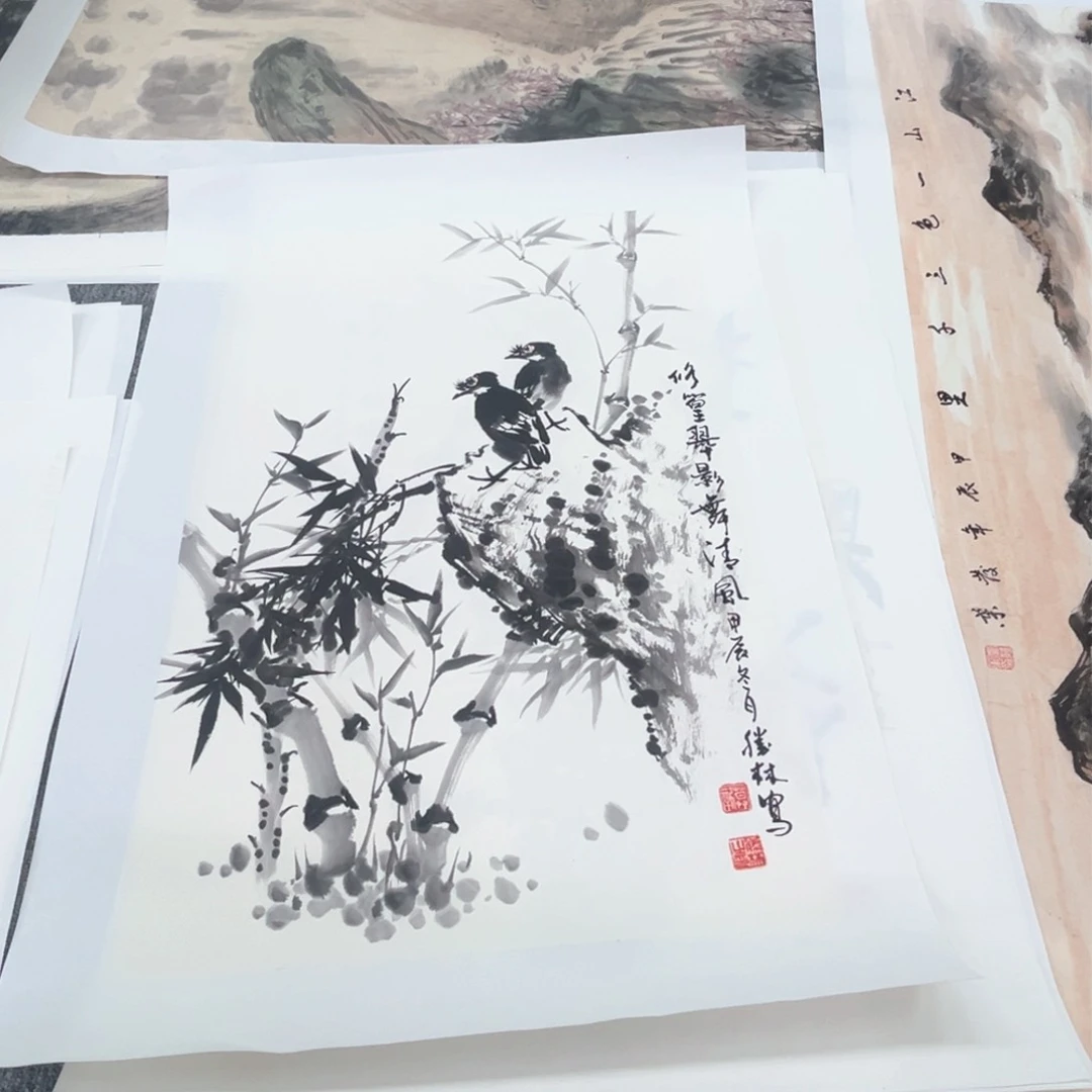 国画咖*四尺三开绘画