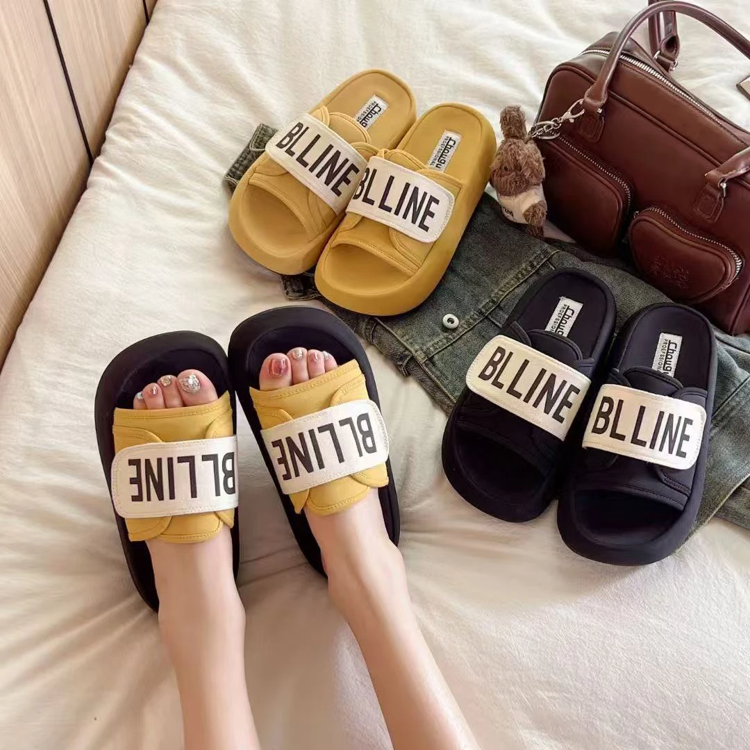 【CHENGYE】5cm-魔术贴休闲中跟2025新款舒适百搭懒人鞋一脚蹬