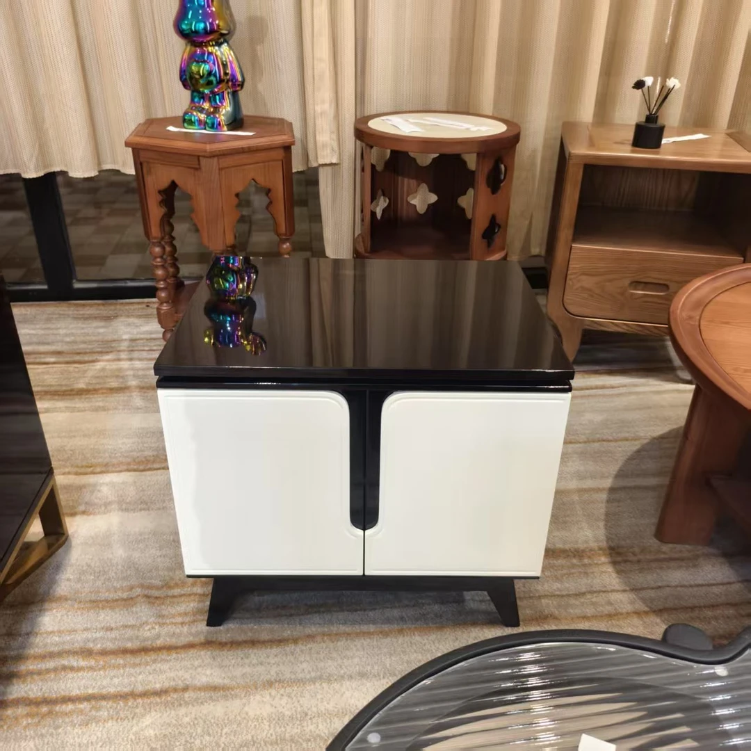 意式极简烤漆实木床头柜合集