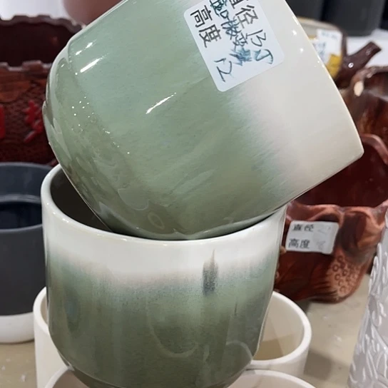 多肉绿植陶瓷花盆9.9包邮，有孔