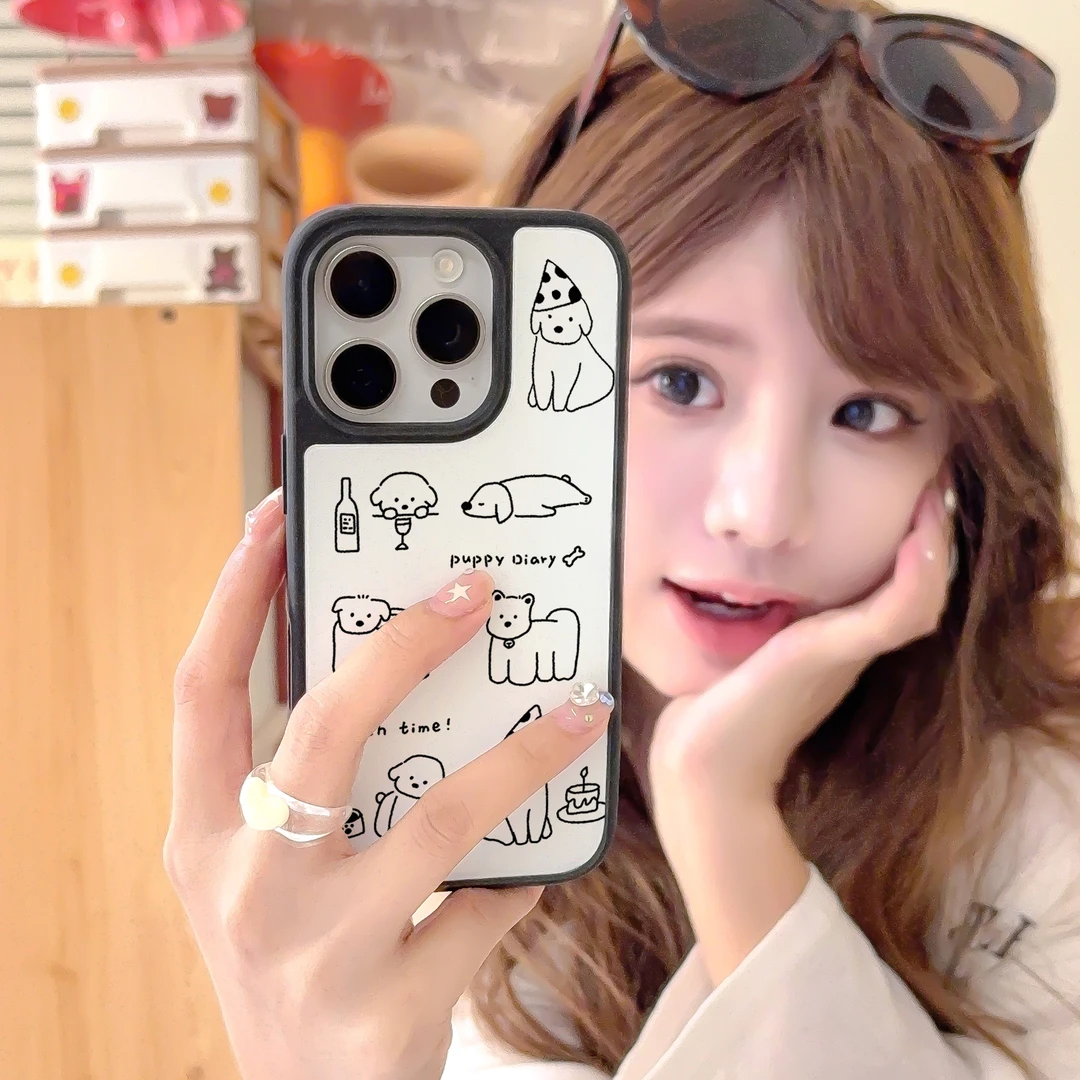小狗日常适用苹果16promax手机壳iphone15新款14全包12高级13磁吸