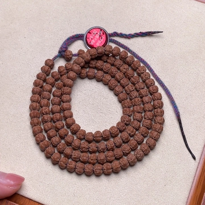 金刚菩提吊坠朱*庆梅朵佛手108尺寸接近6