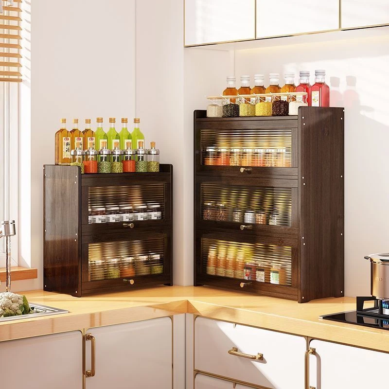 中式餐边柜厨房橱柜靠墙一体储物柜茶水柜多功能置物柜