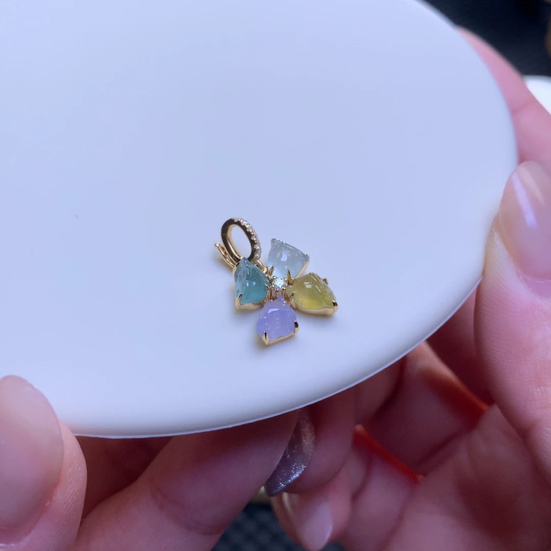 18K金镶嵌手链翡翠翡翠提溜