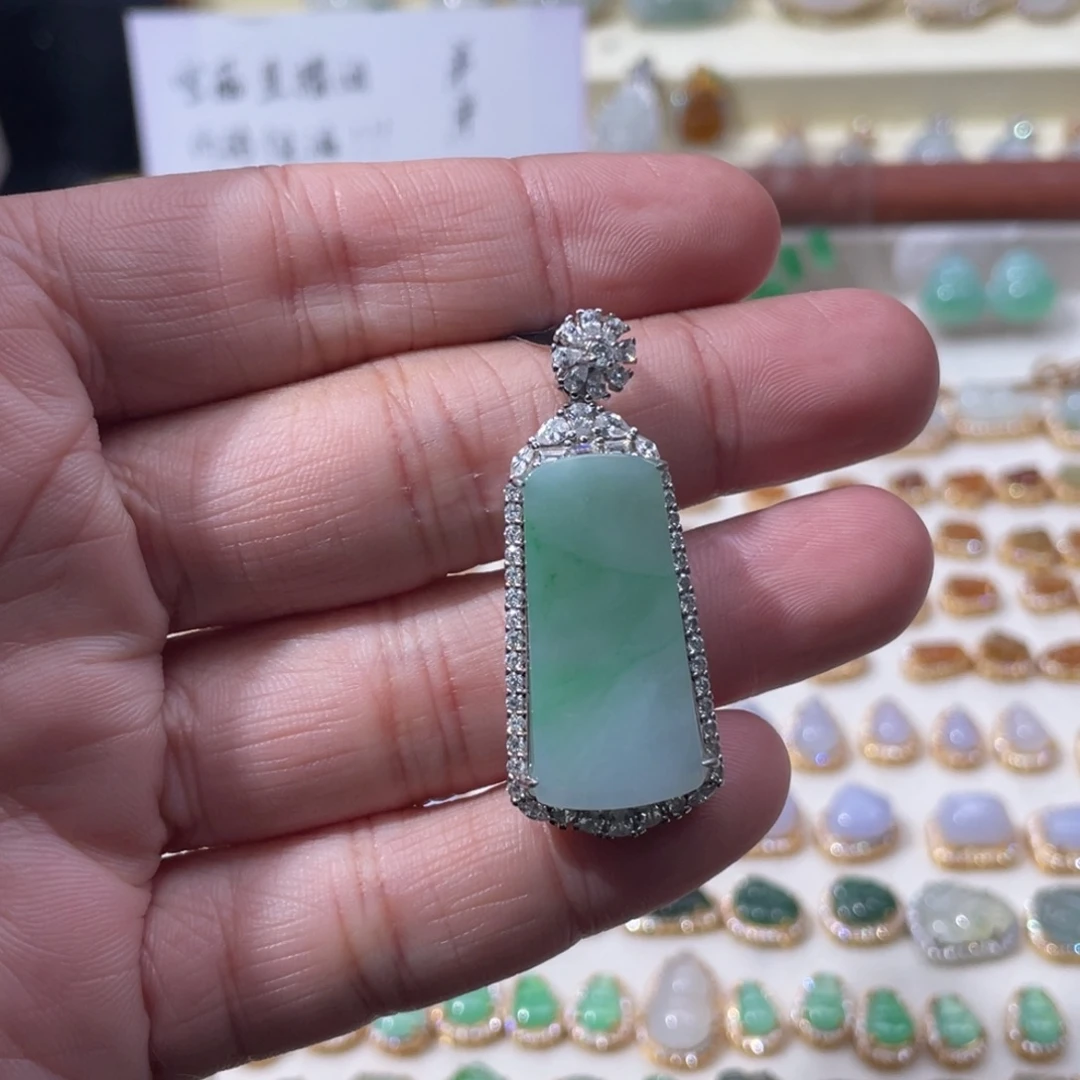 翡翠银S925镶嵌颈饰