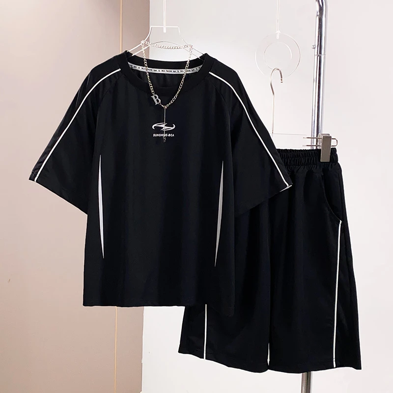 BCA【冠军代言】中大童青少年夏季休闲时尚短袖套装DF-套装3505