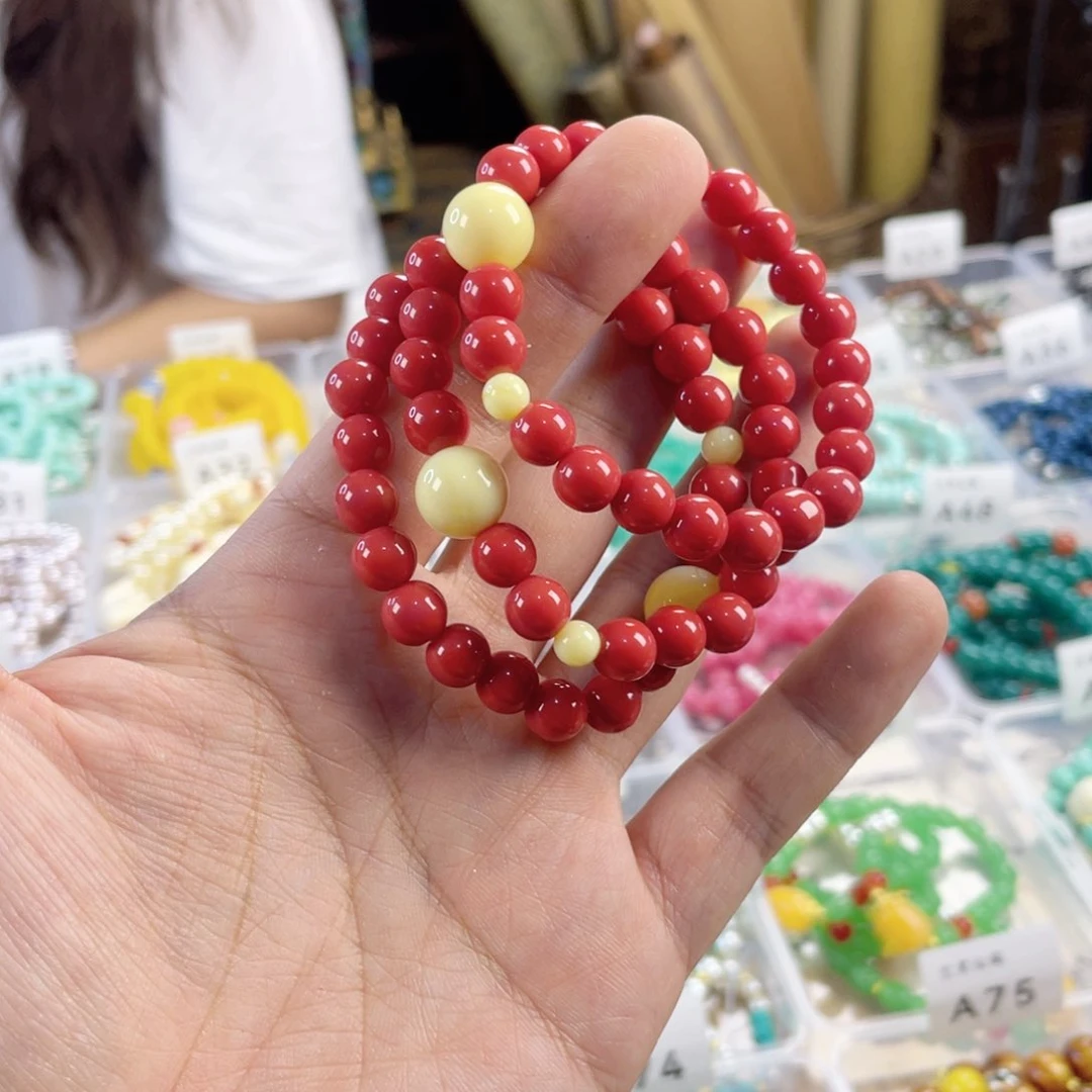 檀香紫檀（小叶紫檀）手串银S925镀金镶嵌