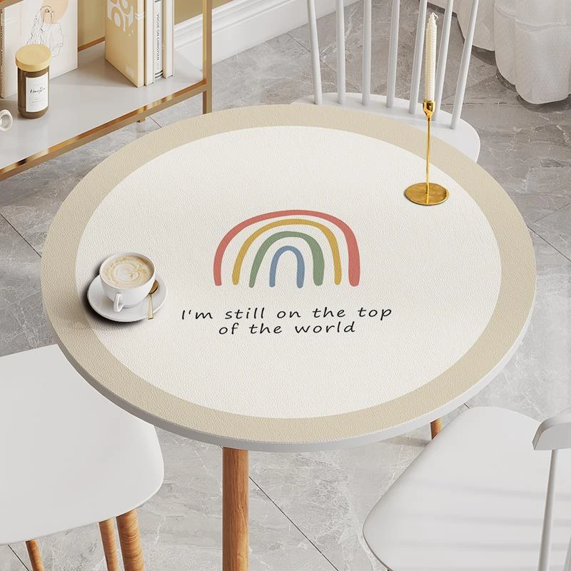 杯垫防水硅胶圆桌桌垫现代简约透明防油免洗家用圆形餐可裁剪桌布