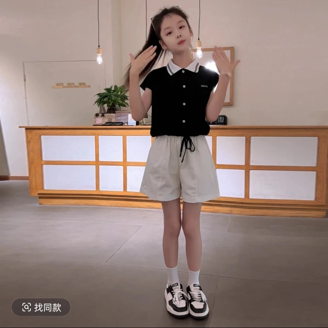 女童套装夏季运动休闲卡通宽松套装儿童节洋气时尚薄款女宝时尚套