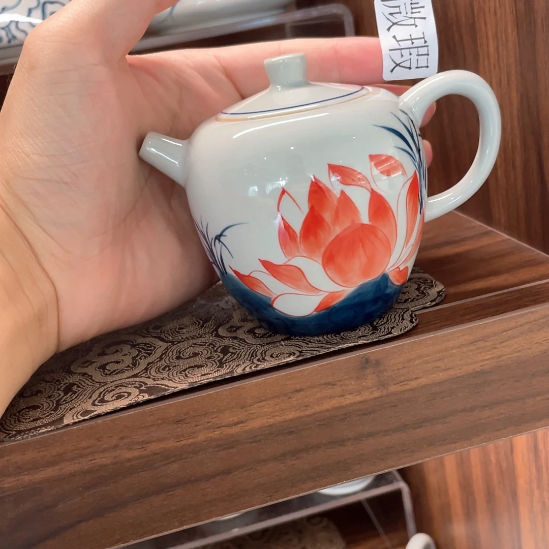 釉下手绘茶具微瑕