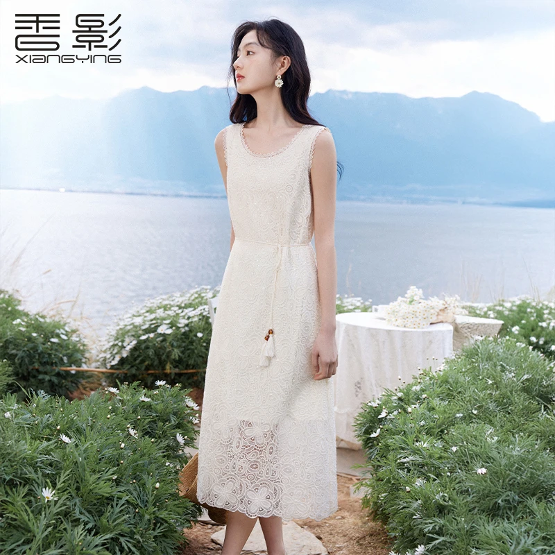 【粉丝专享  】L85S022连衣裙 香影重工蕾丝连衣裙女无袖夏装新款