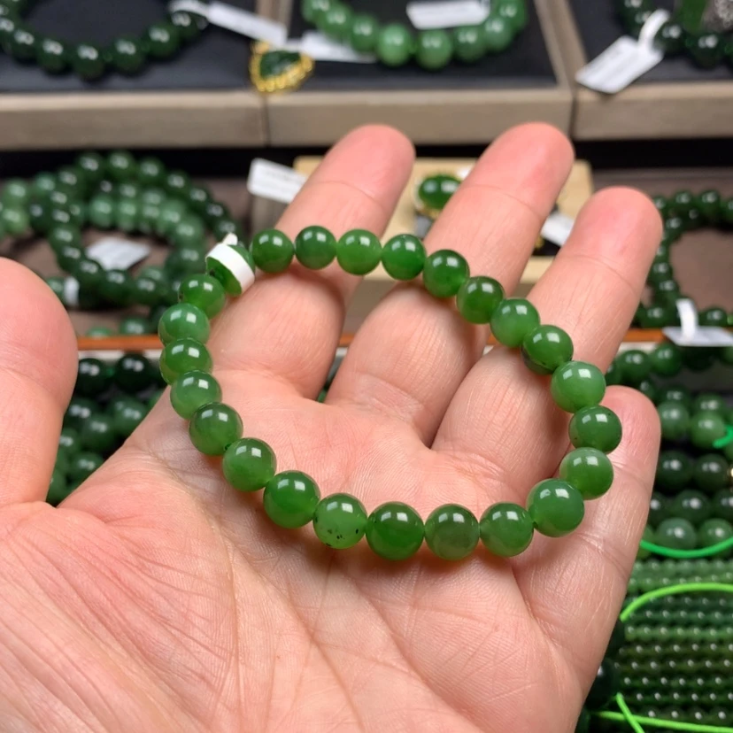 【闪购商品】和田玉（碧玉）手串未镶嵌8mm微瑕