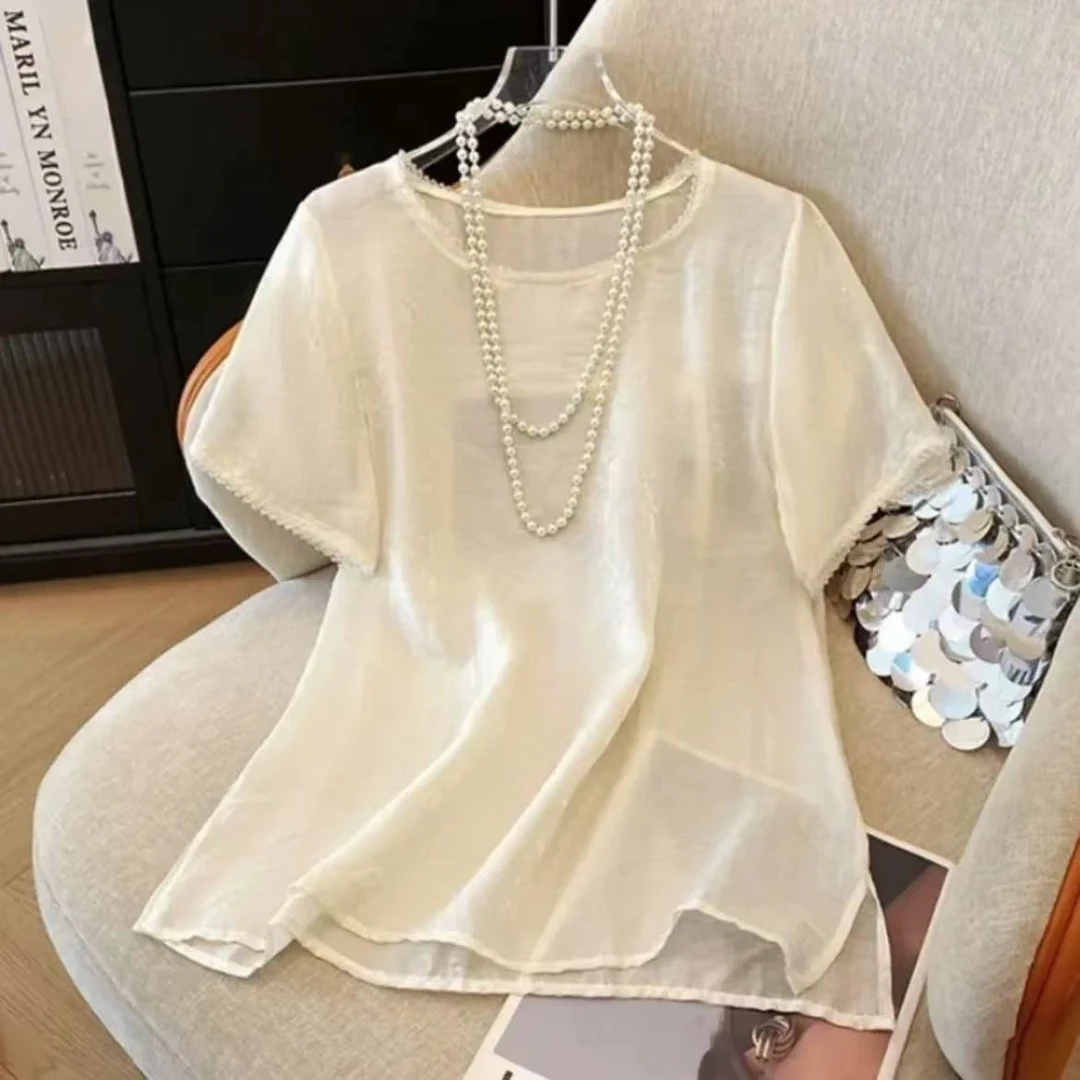 【407】[短袖款]望舒新中式圆领轻薄款T恤显瘦百搭短袖