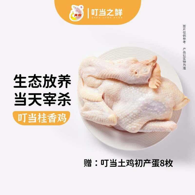 【139叮当桂香鸡】正宗广西土鸡当天宰杀毛重约3.8斤煲汤火锅白切炒菜食材净膛整鸡/1只