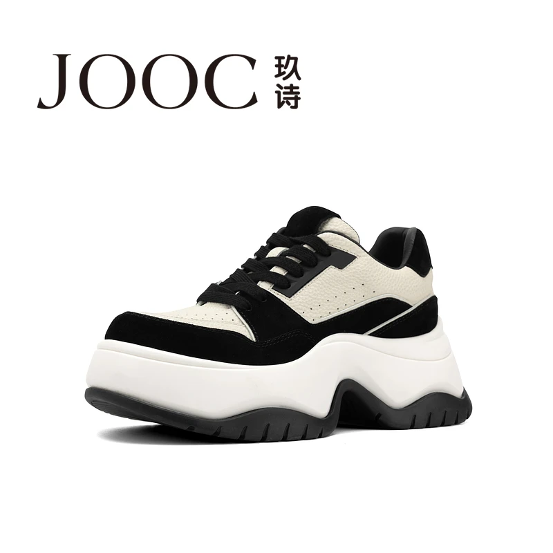 【太空漫步】JOOC玖诗厚底板鞋女2025秋冬新款轻便百搭运动休闲鞋