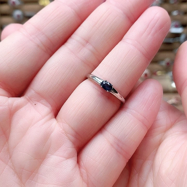 戒指蓝宝石银S925镶嵌