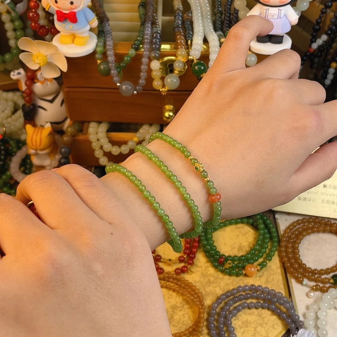 和田玉多圈手串未镶嵌