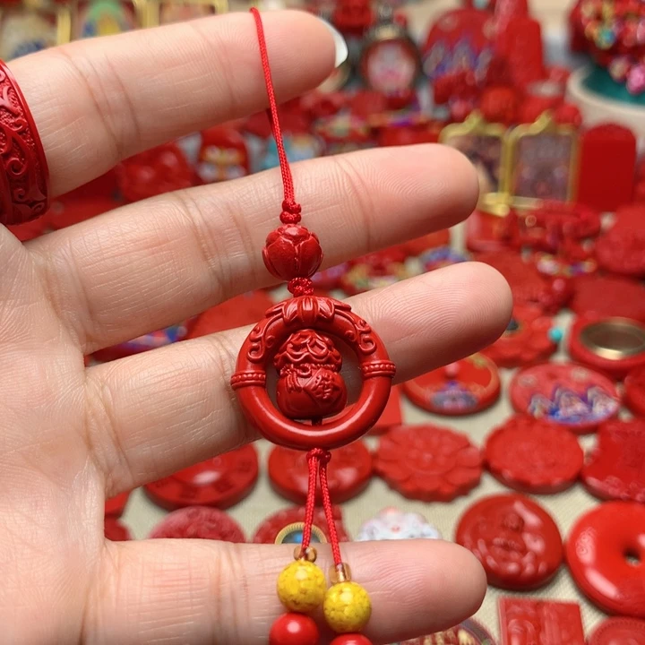 天然辰砂工艺品朱砂手机坠