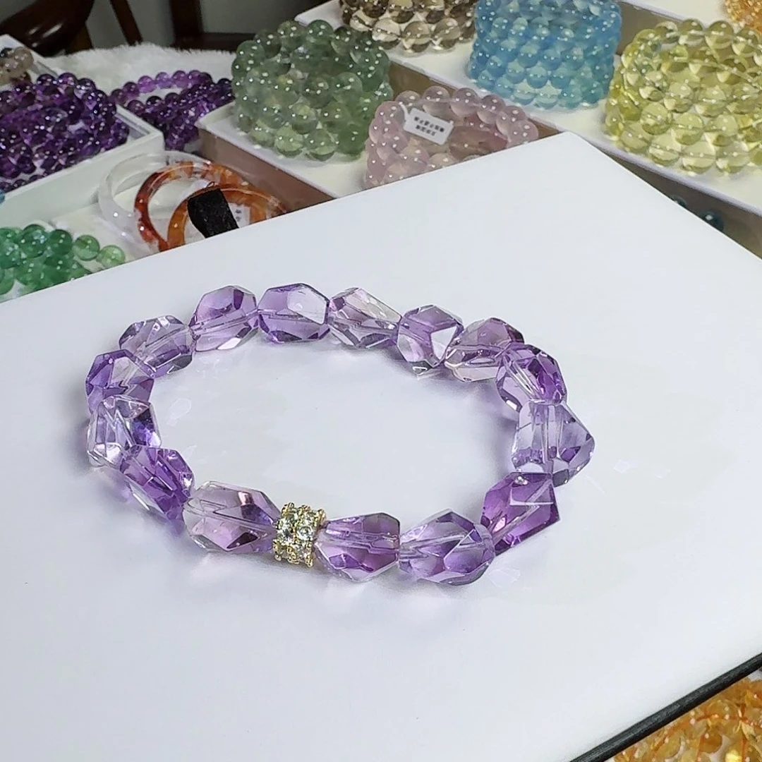 水晶手链未镶嵌-**九紫水晶随形12