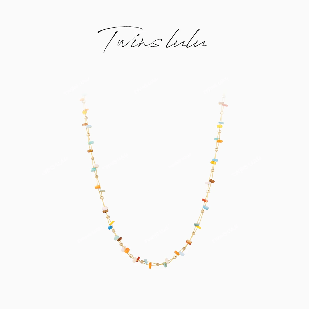 TWINS LULU 镀K金 时尚氛围感彩色多巴胺珠珠项链TSJ8570